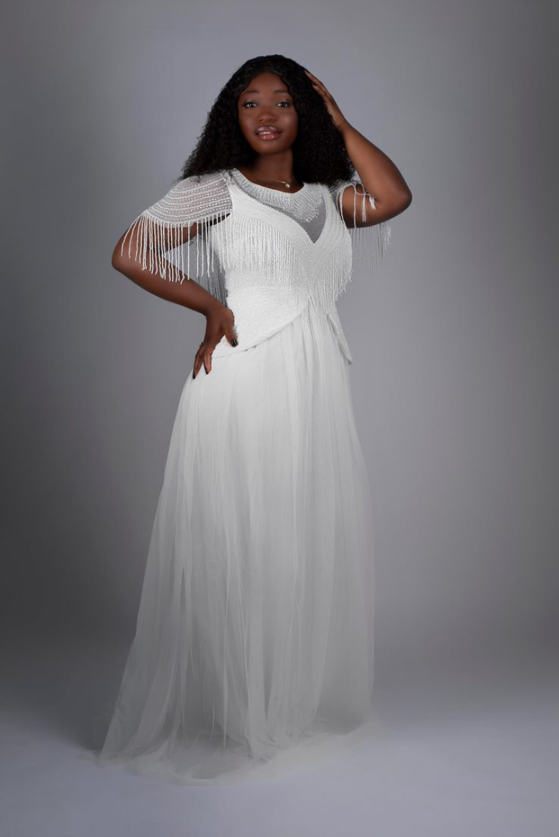 Wedding Net Maxi Dress - White - Diverse Divas